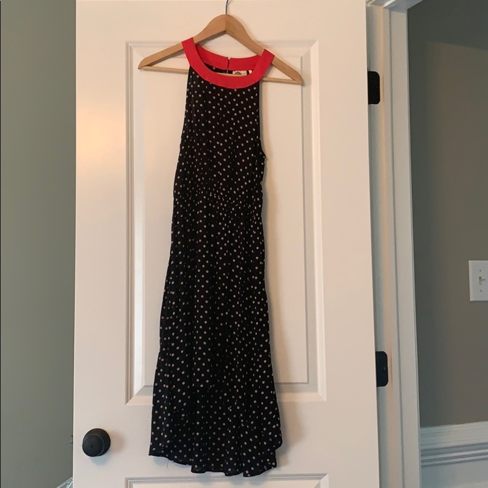 Black and cream polka dot dress
